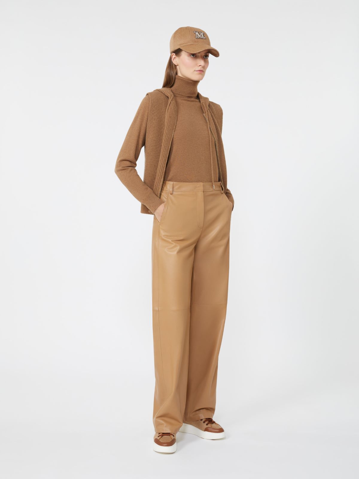 Nappa leather trousers - CAMEL - Max Mara