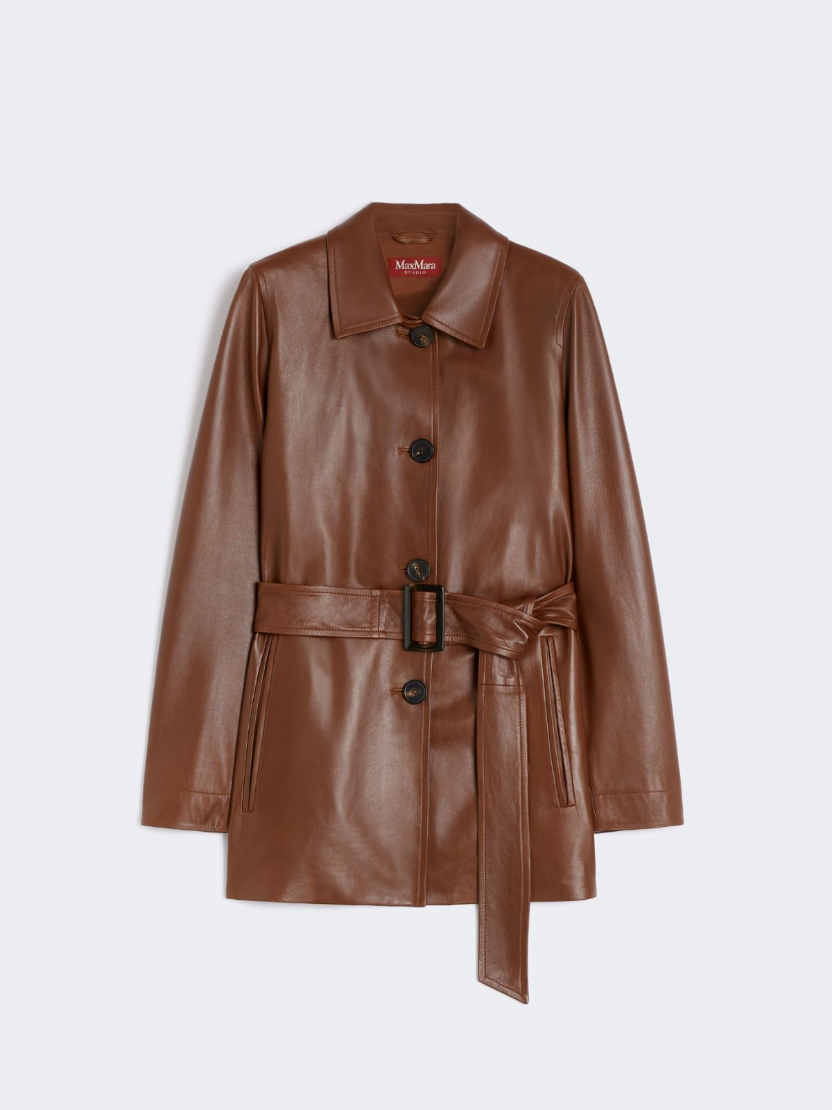 Belted nappa jacket - BROWN - Max Mara - 8