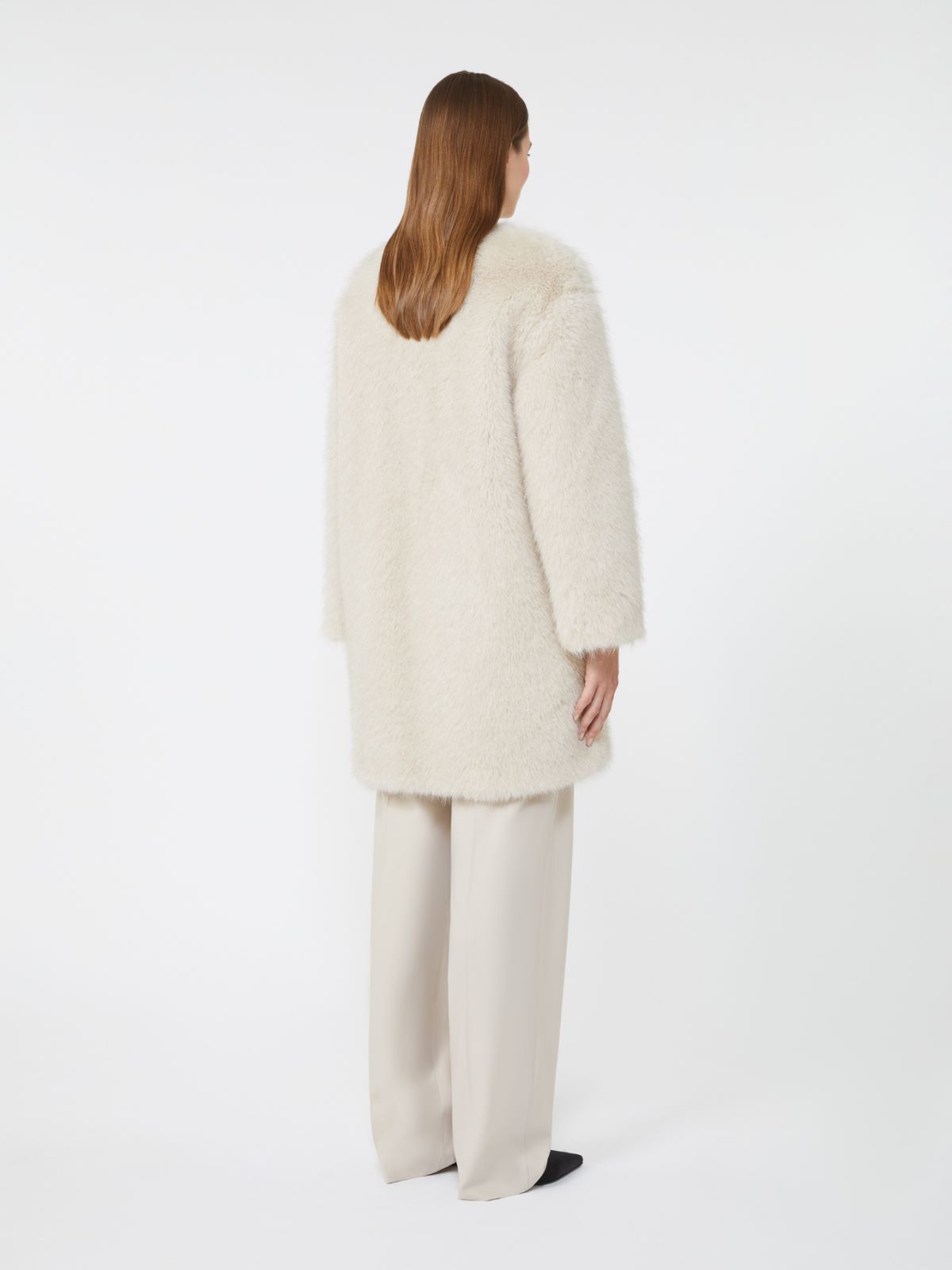 Faux fur effect fabric coat - BEIGE - Max Mara - 3