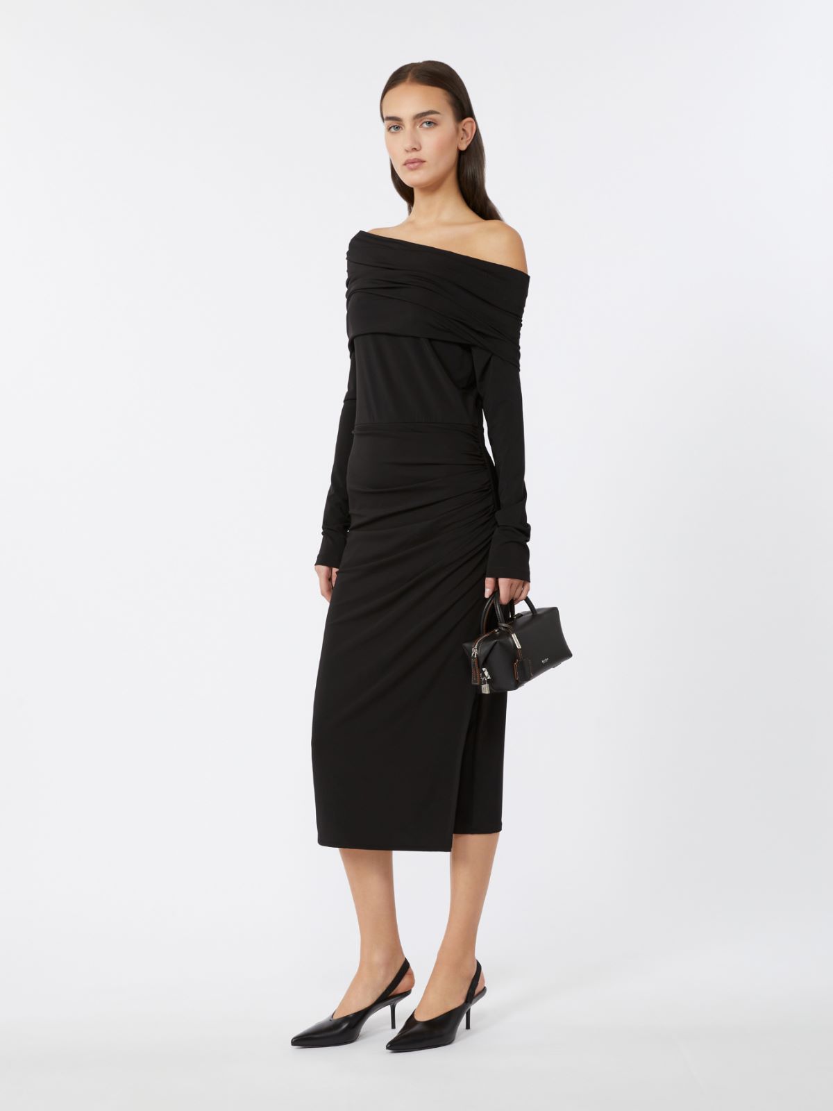 Feminine jersey dress - BLACK - Max Mara