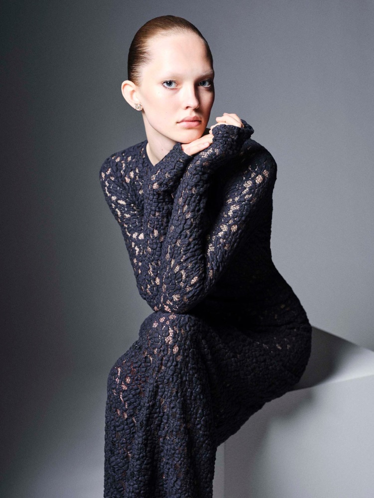 Cloqué lace slim-fit dress + MIDNIGHTBLUE - Max Mara