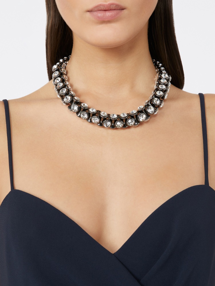 Necklace with crystals - DARK GREY - Max Mara