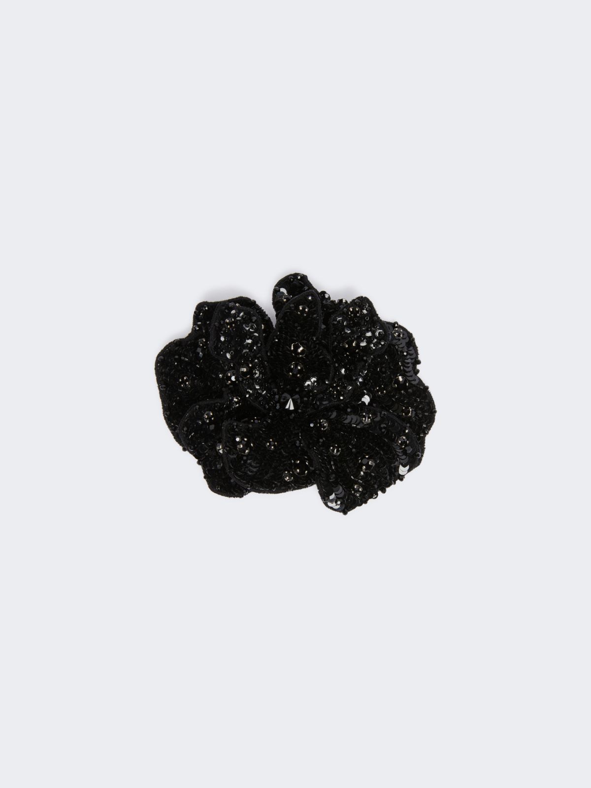 Crystal-adorned floral brooch - BLACK - Max Mara - 9
