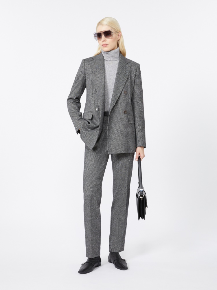 Double-breasted jersey blazer - MEDIUM GREY - Max Mara