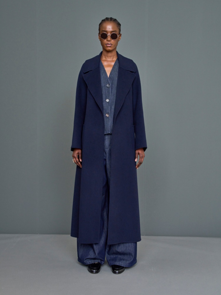 Wool robe coat + MIDNIGHTBLUE - Max Mara