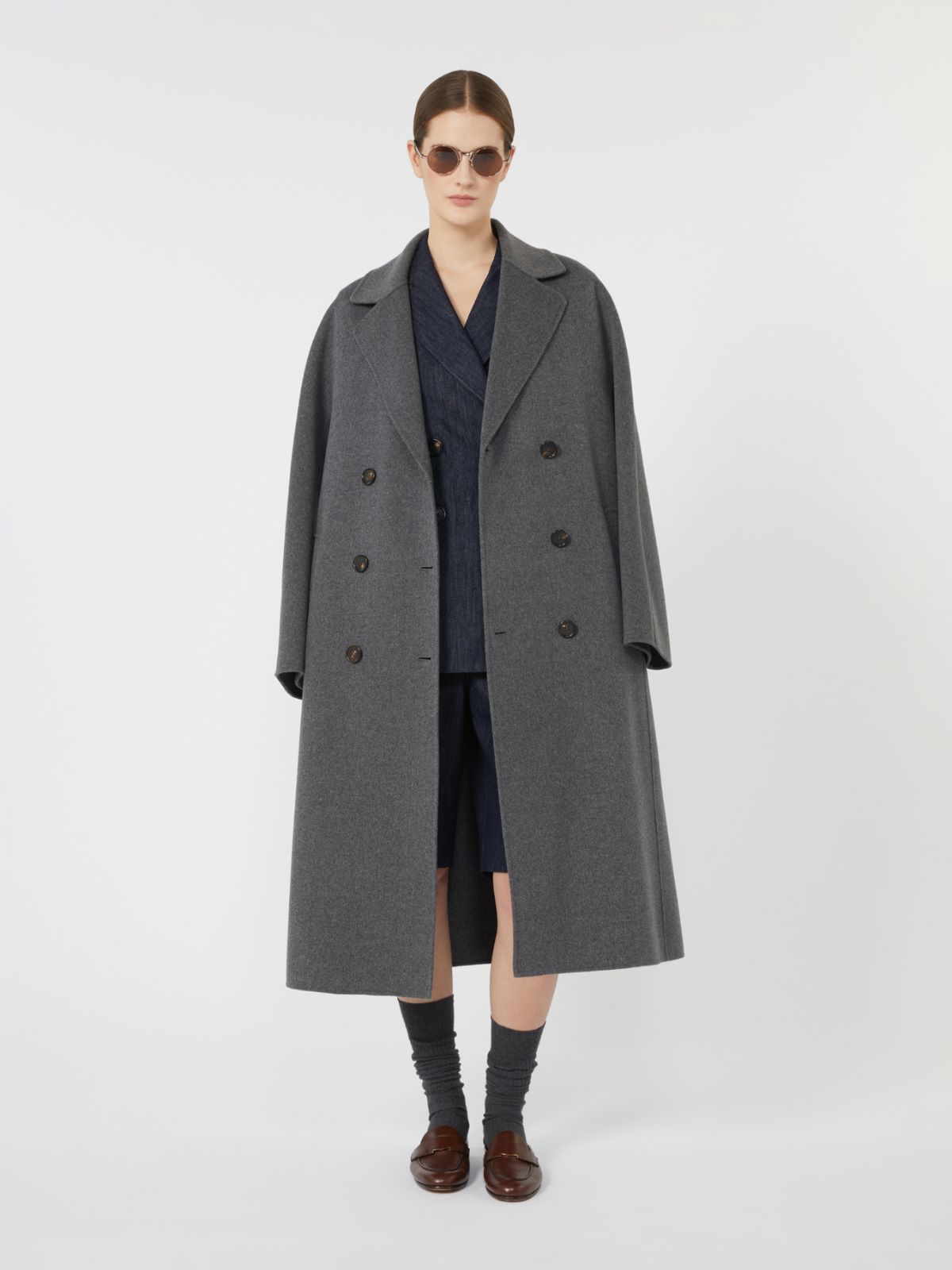 Double-breasted wool coat - DARK GREY - Max Mara - 8