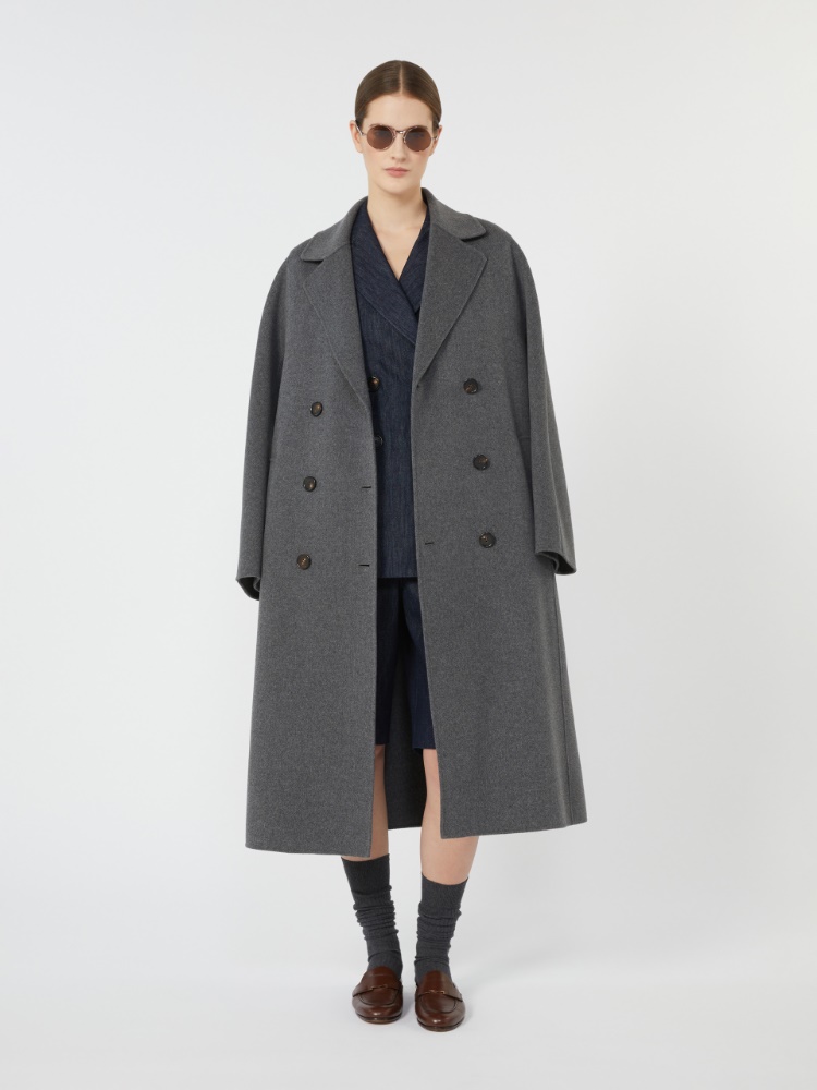 Manteau à double boutonnage en laine - GRIS FONCE - Max Mara