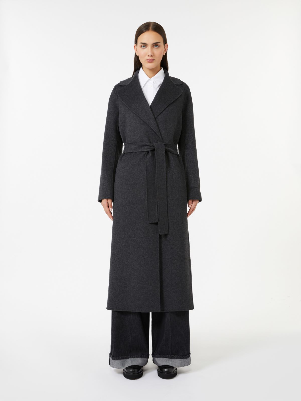 Wool drap wrap coat - DARK GREY - Max Mara - 2