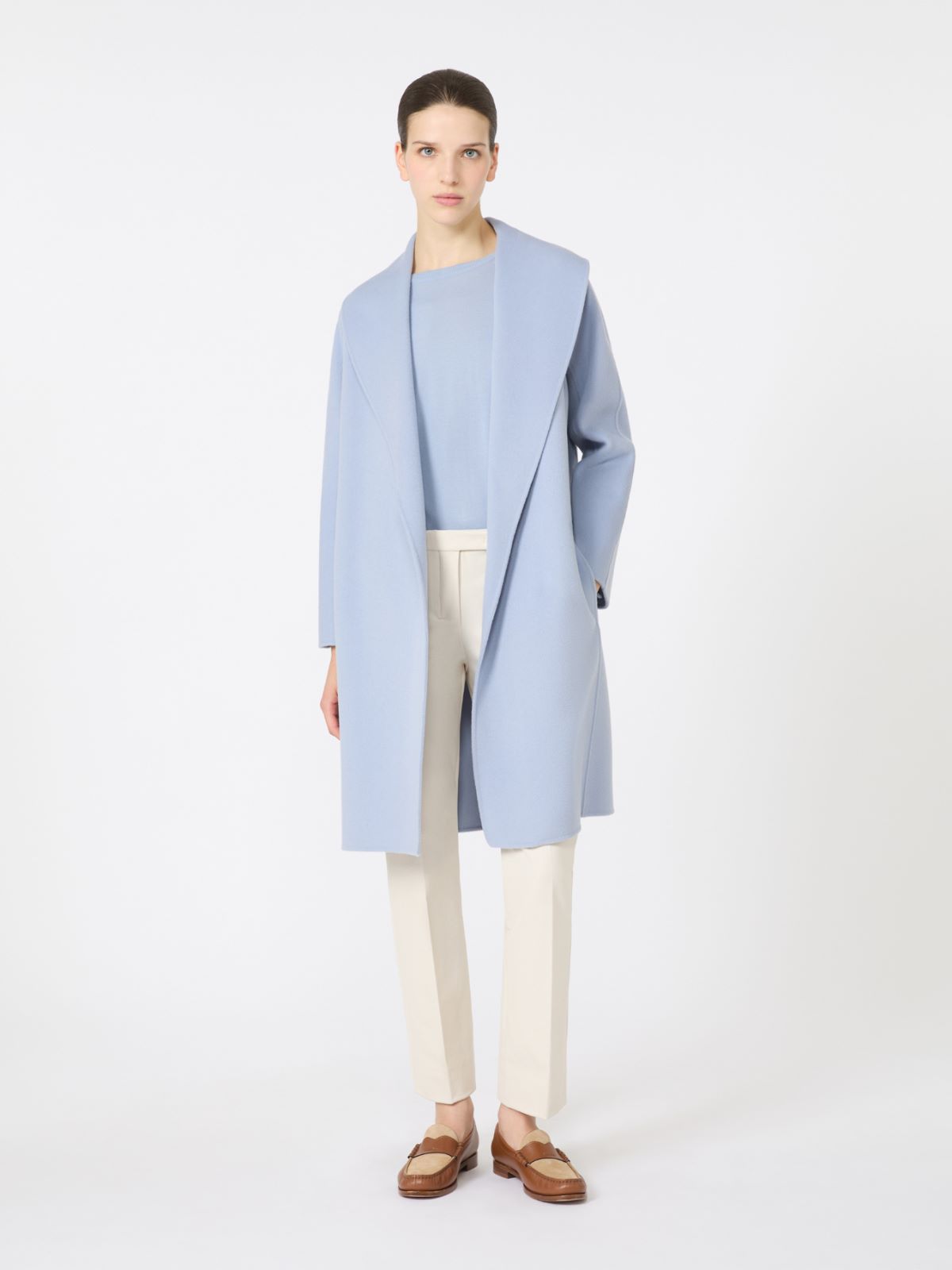 コート 'S Max Mara Woman Coat Blue 2529016071600 012 Paolore wool robe coat in blue - S Max Mara | Mytheresa
