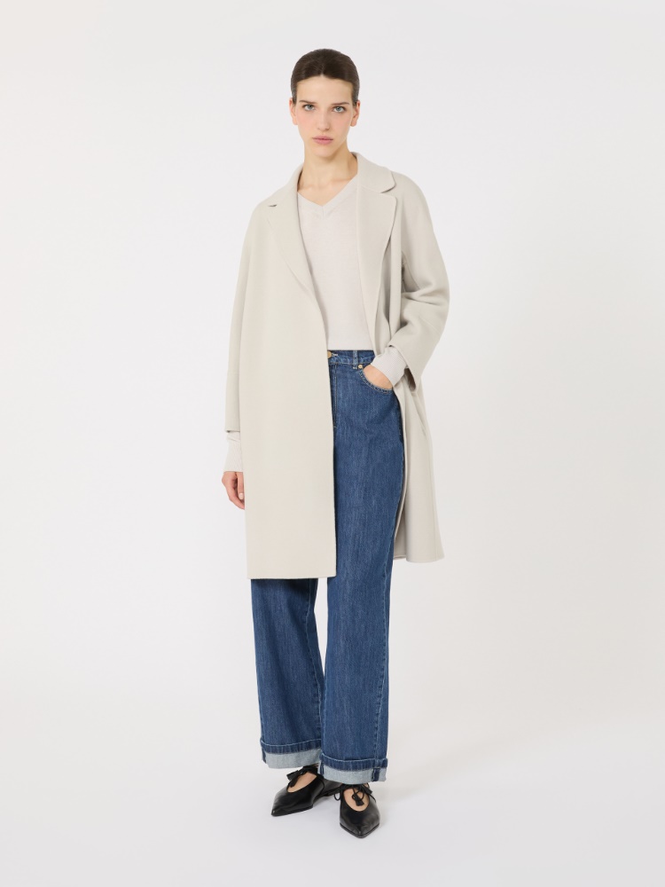 Kurzer Mantel aus doppeltem Wollgewebe - CREME - Max Mara