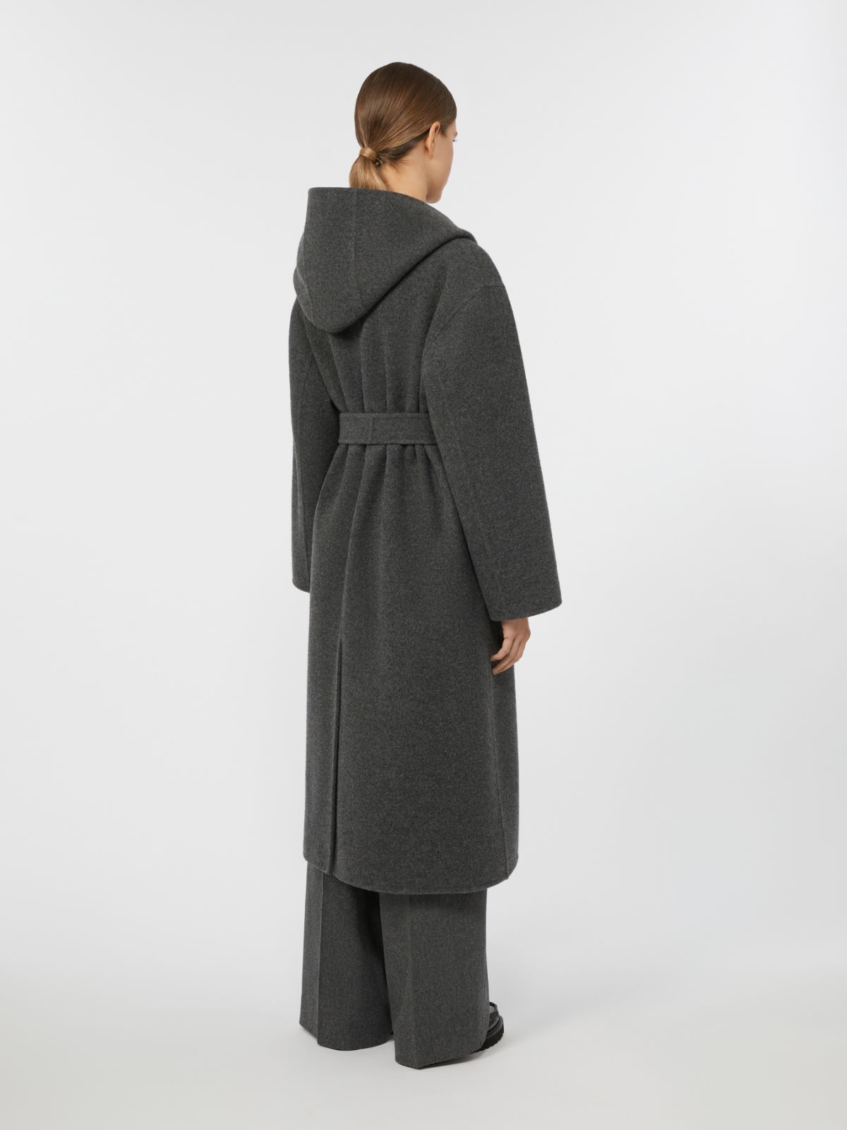 Cashmere and wool hooded coat - MEDIUM GREY - Max Mara - 3