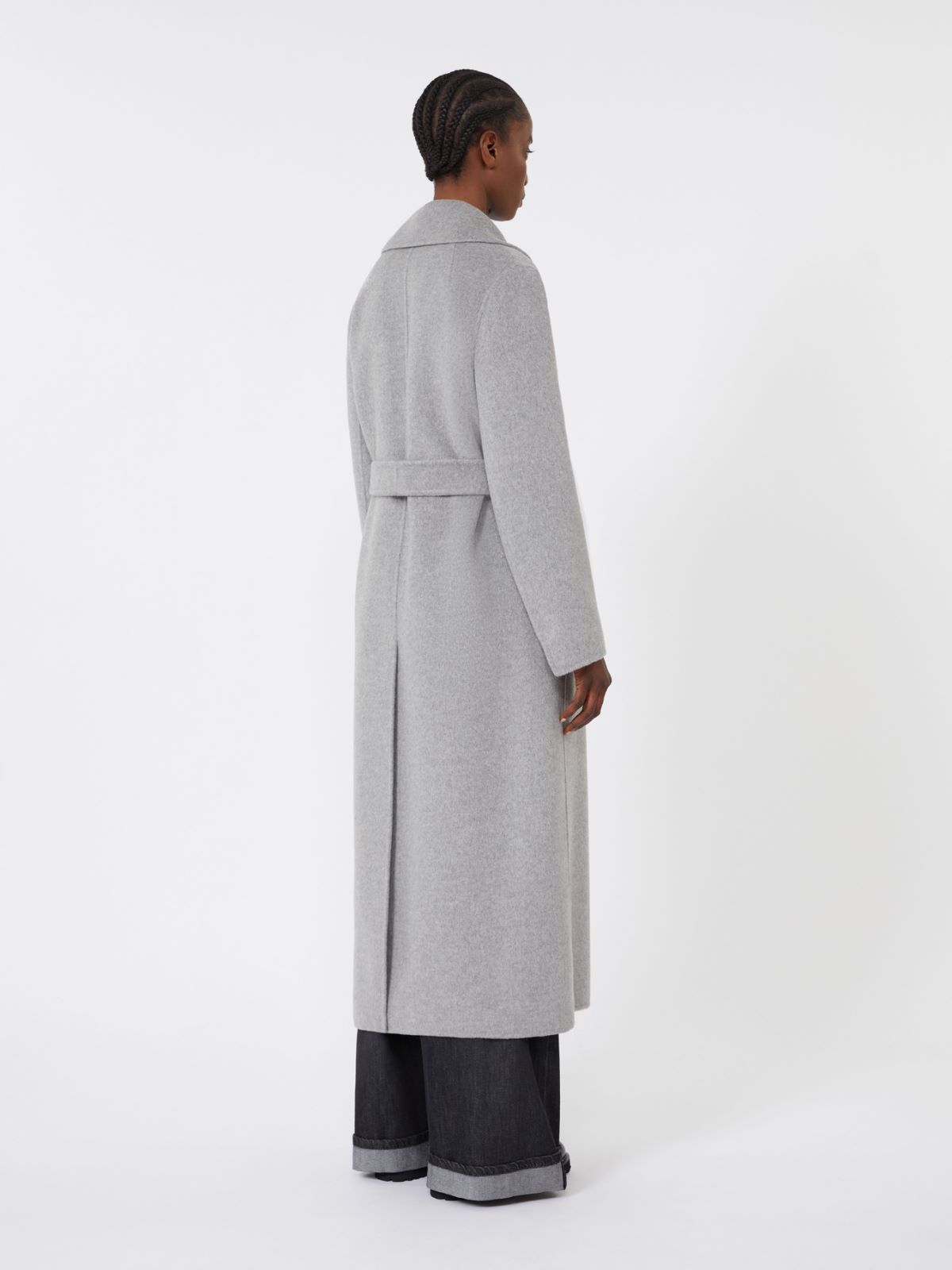 Wool and cashmere coat with belt - LIGHT GREY - Max Mara - 3