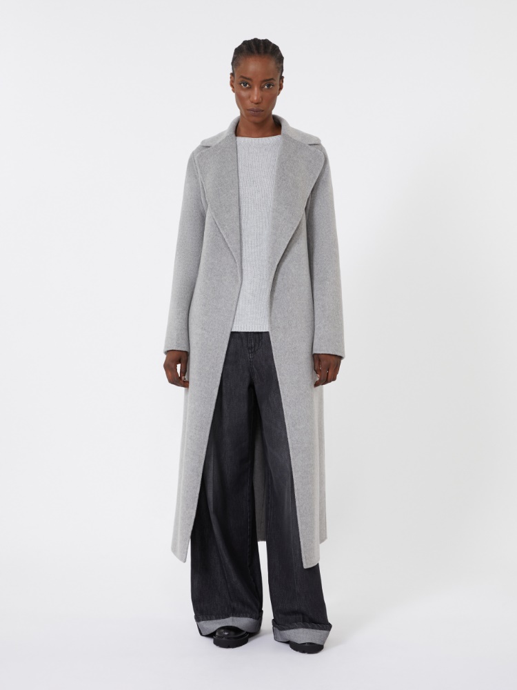 Wool and cashmere coat with belt - LIGHT GREY - Max Mara