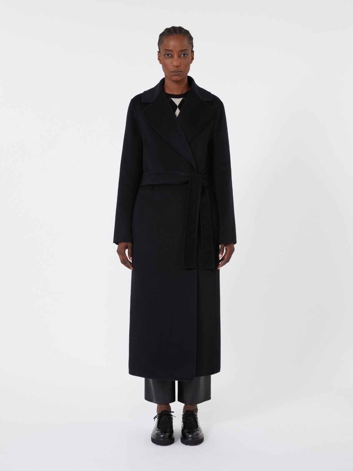 Wool and cashmere coat with belt - BLACK - Max Mara - 2
