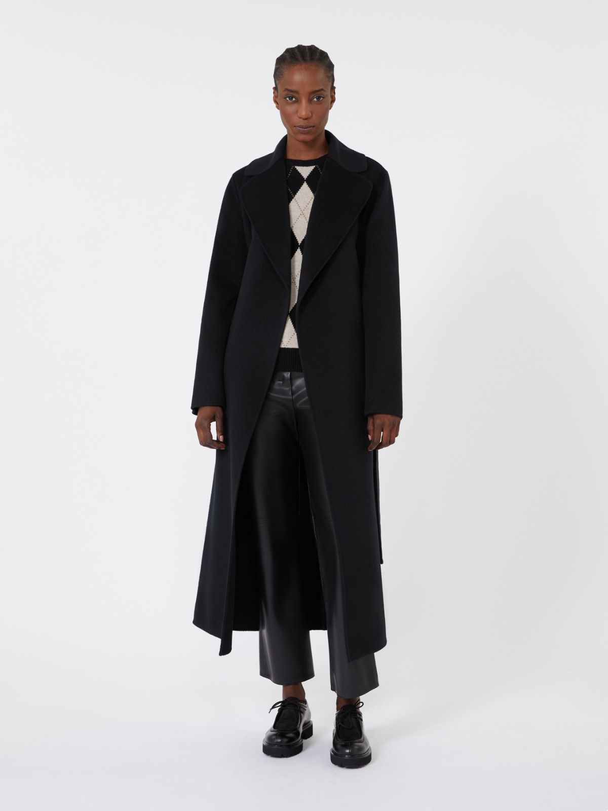 Wool and cashmere coat with belt - BLACK - Max Mara