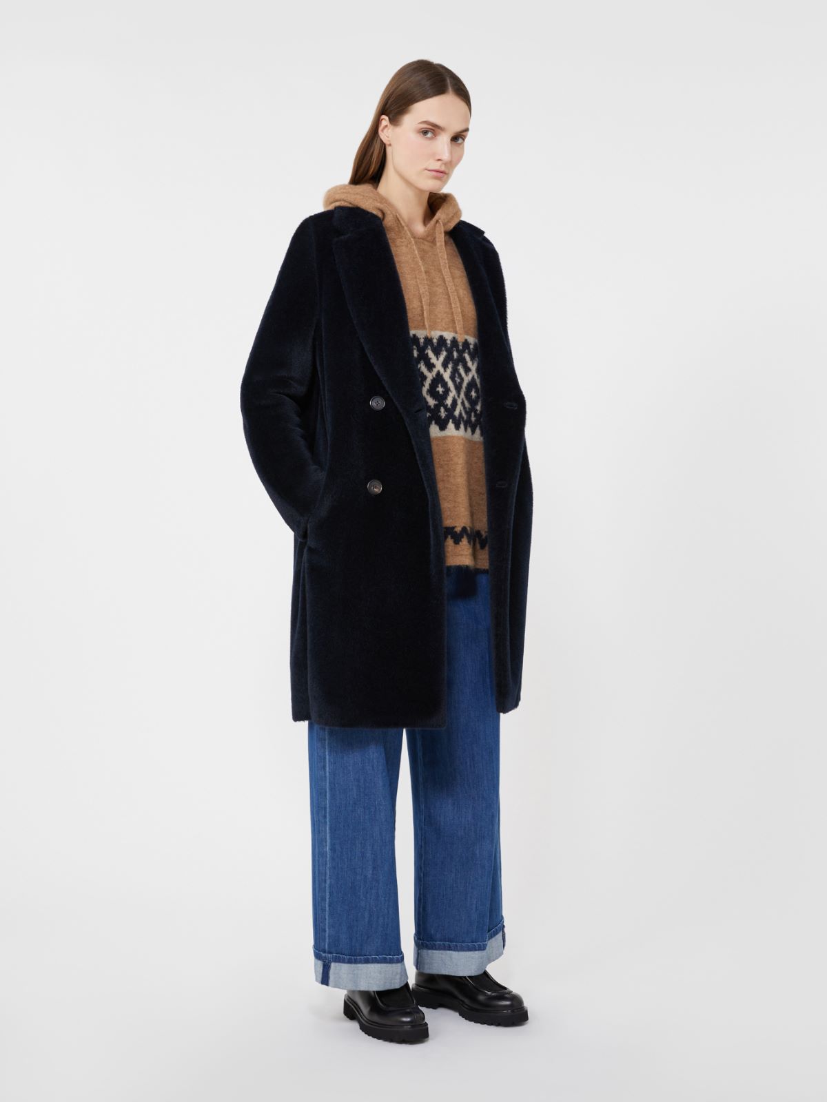 Wool and alpaca midi coat - MIDNIGHTBLUE - Max Mara