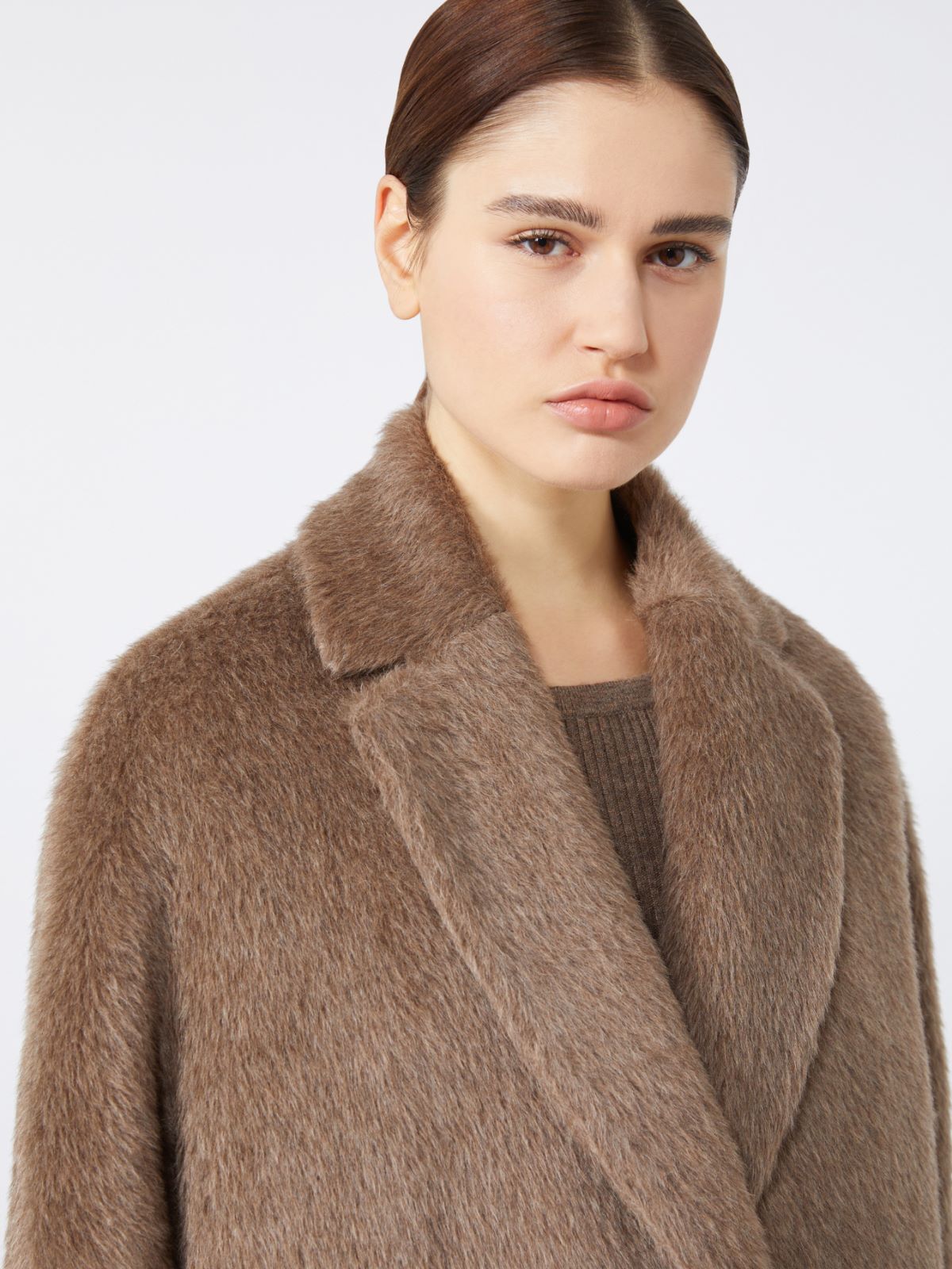 Oversized coat in alpaca, wool and cashmere - BROWN - Max Mara - 4