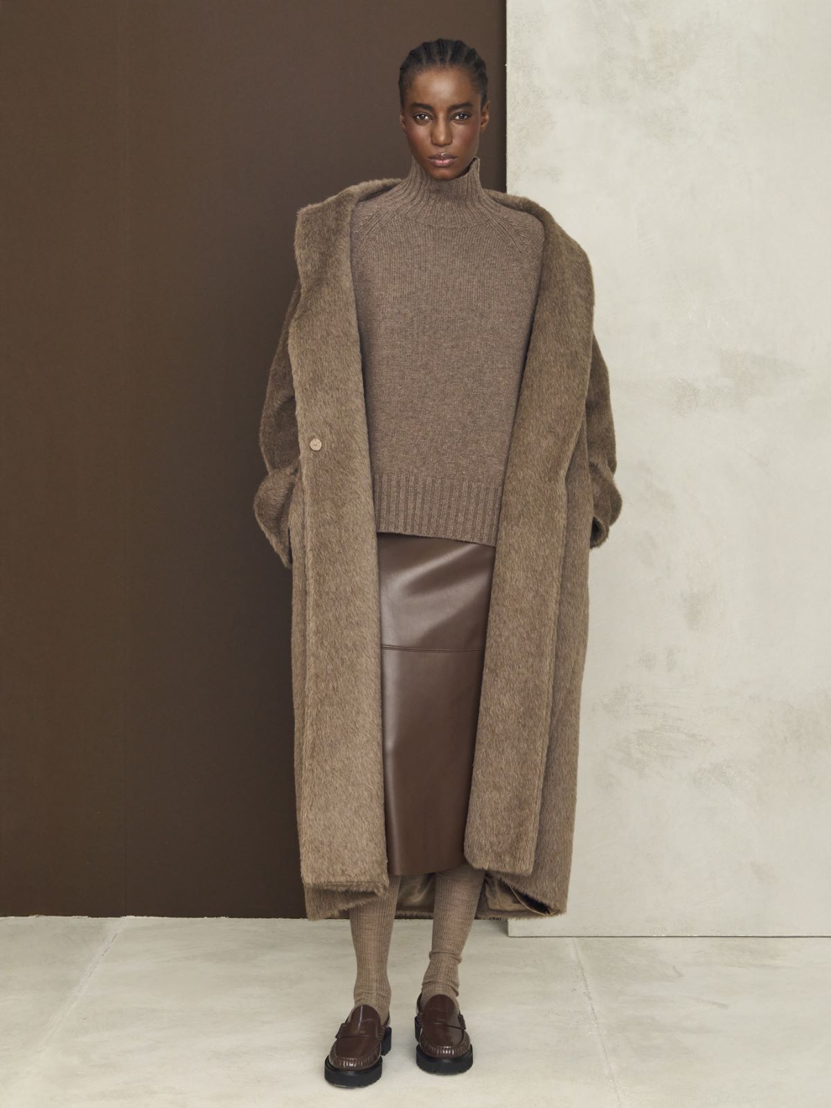 Oversize-Mantel aus Wolle, Alpaka und Kaschmir - BRAUN - Max Mara