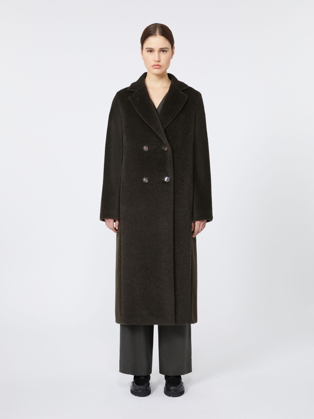 Double-breasted wool and alpaca coat - GREEN - Max Mara - 2