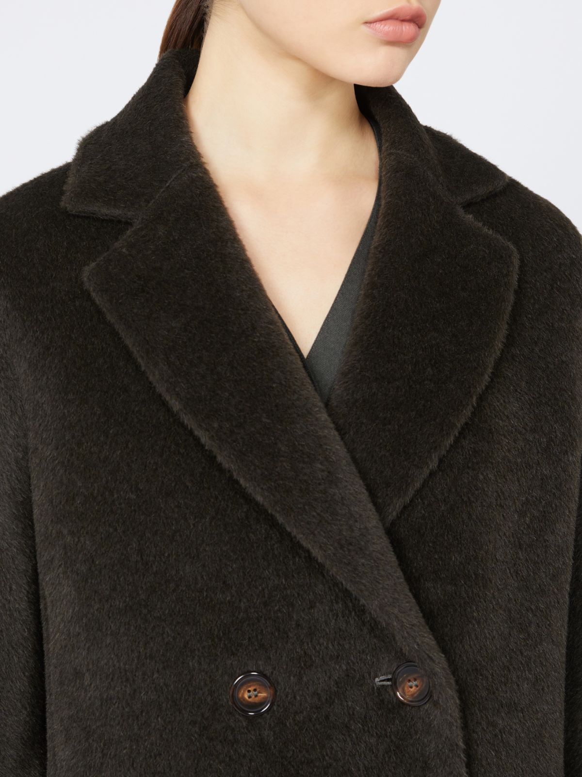 Double-breasted wool and alpaca coat - GREEN - Max Mara - 4