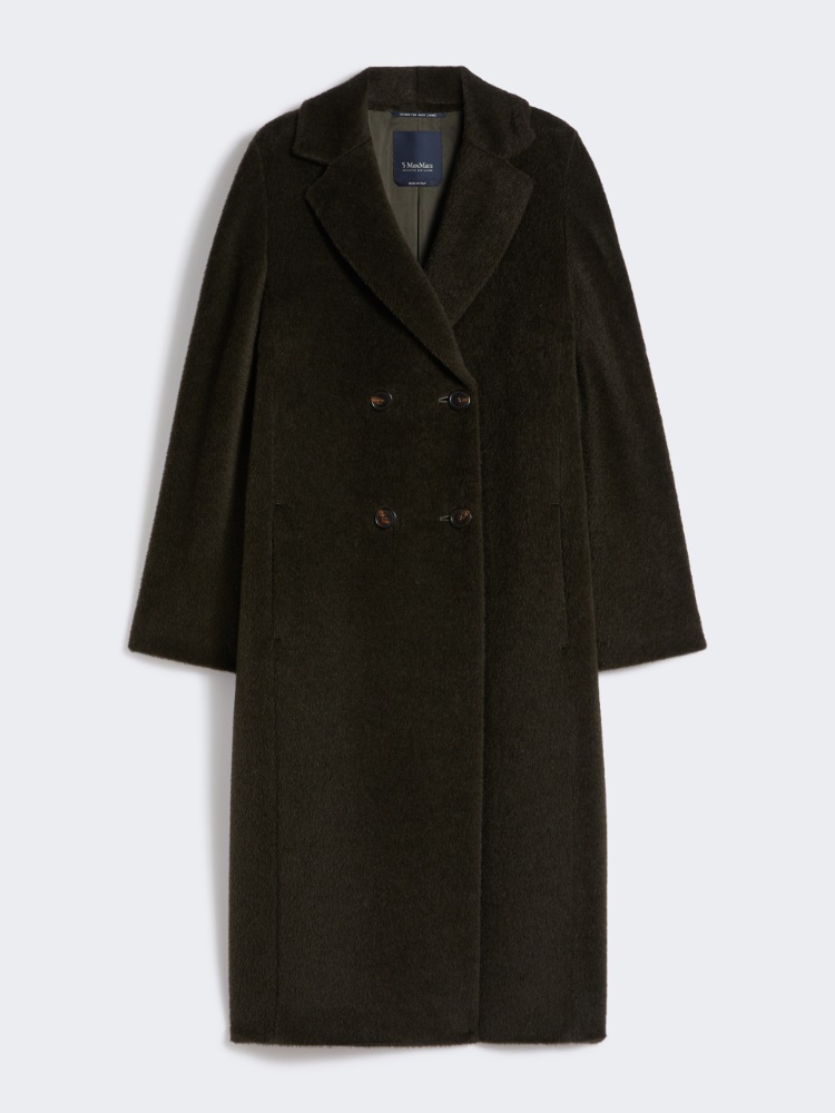 Manteau à double boutonnage en laine et alpaga - VERT - Max Mara