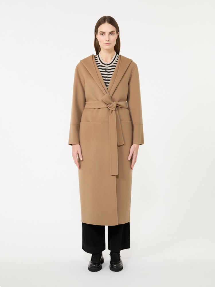 ファビオ] ピュア ウール ダブルフェイス フーデット コート