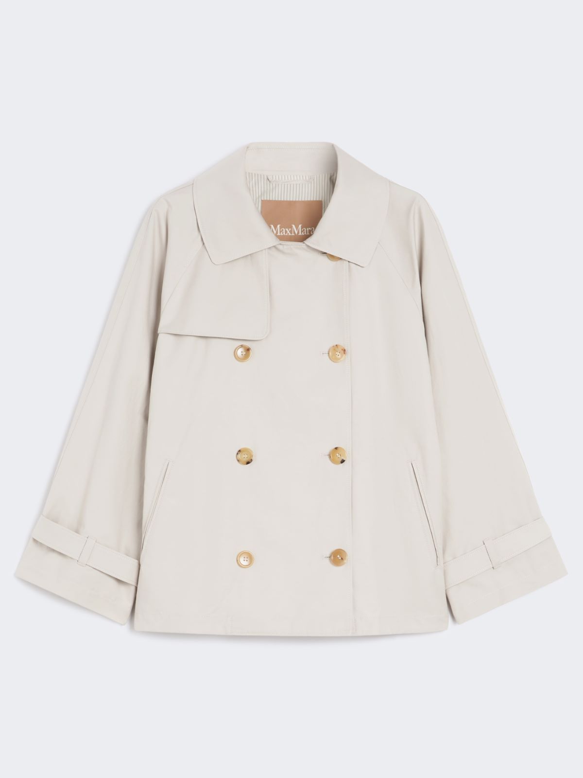 Short water-repellent cotton twill trench coat - ECRU - Max Mara - 8