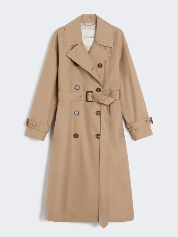 Max Mara★Trench lungo in tela di lino Long linen cloth trench coat, beige | 
