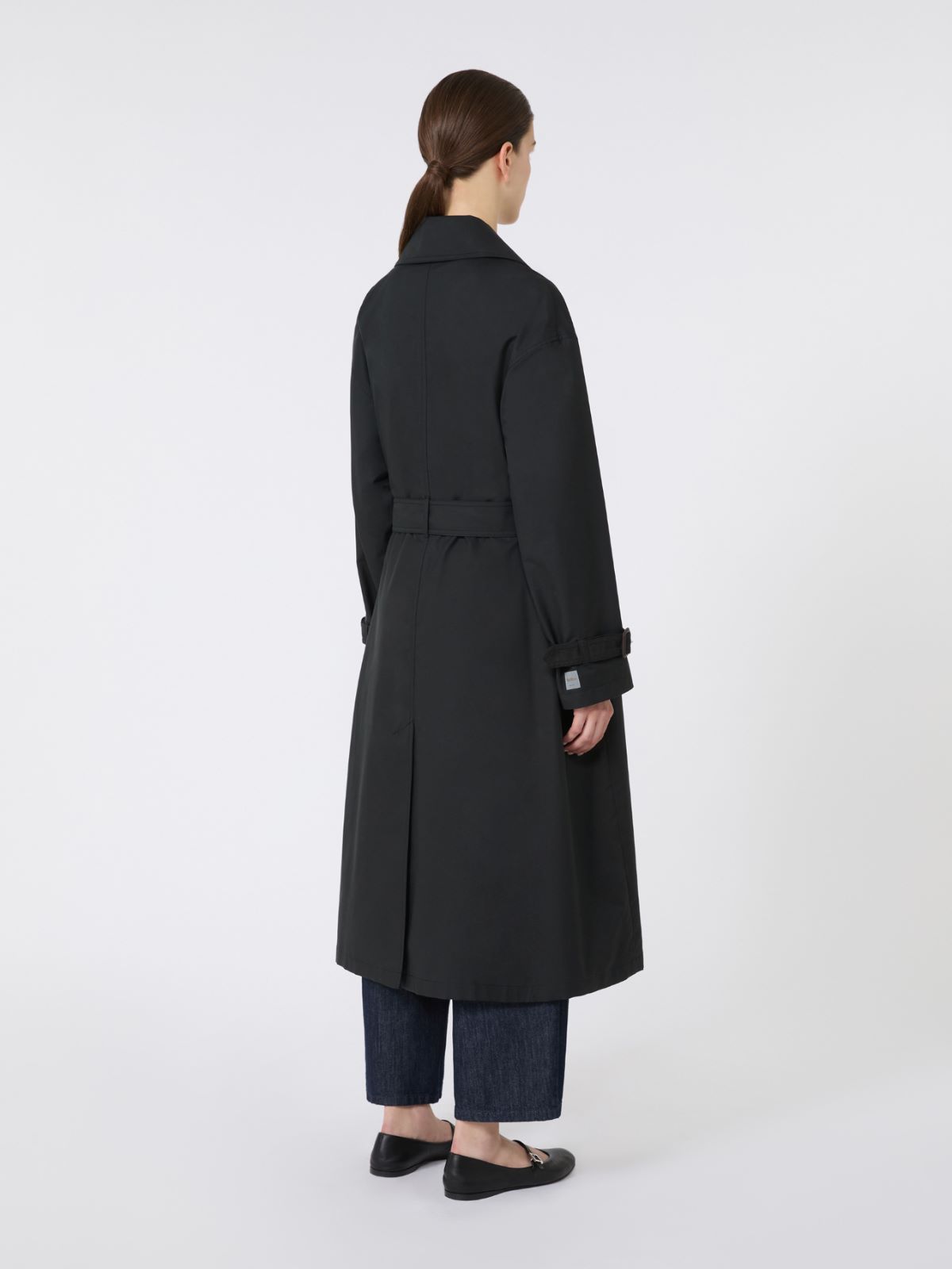 Long water-repellent cotton twill trench coat - BLACK - Max Mara - 3