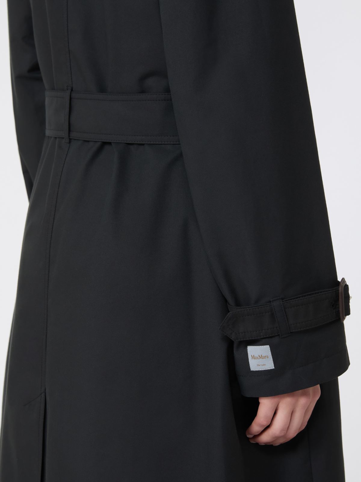 Long water-repellent cotton twill trench coat - BLACK - Max Mara - 5