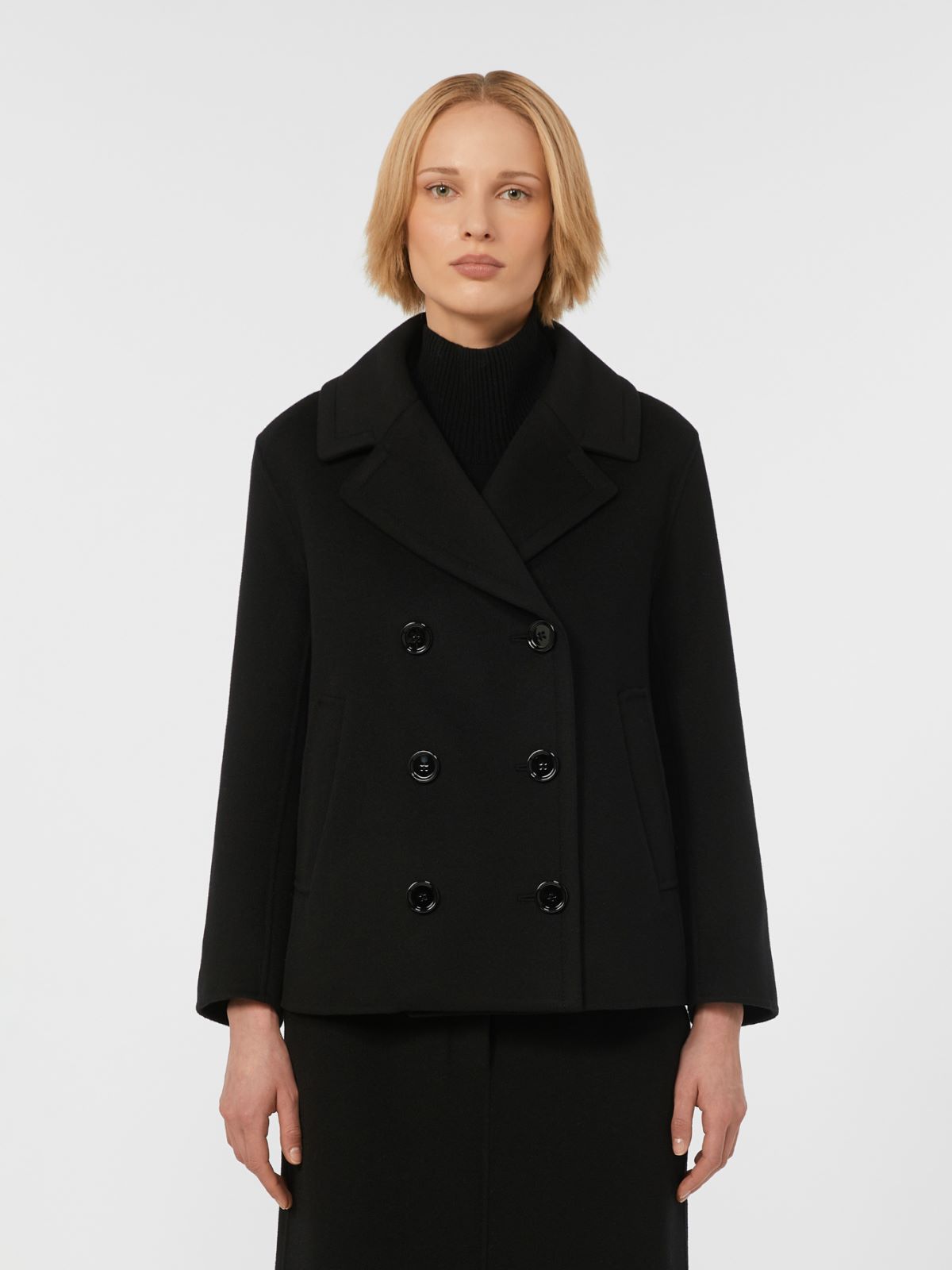 Wool drap pea coat - BLACK - Max Mara - 2