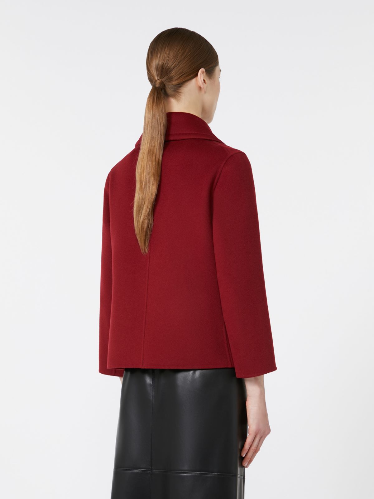 Wool drap pea coat - BORDEAUX - Max Mara - 3