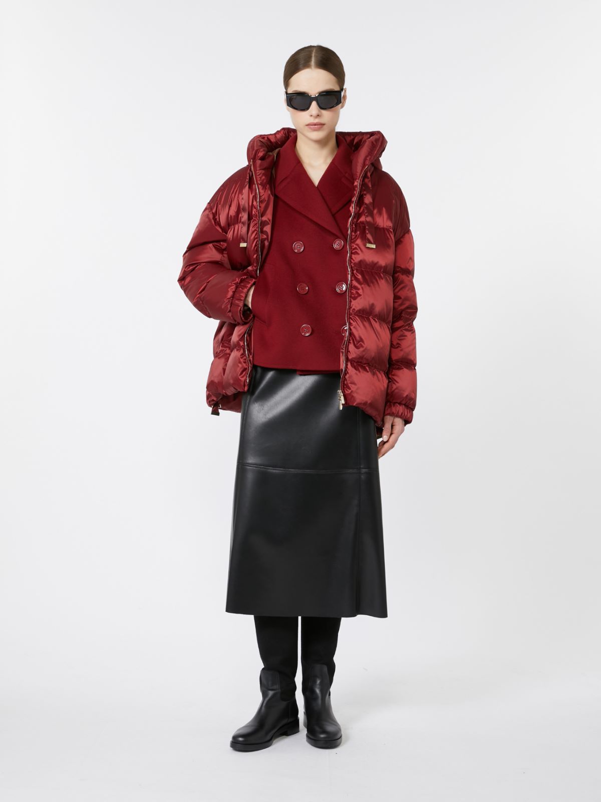 Wool drap pea coat - BORDEAUX - Max Mara