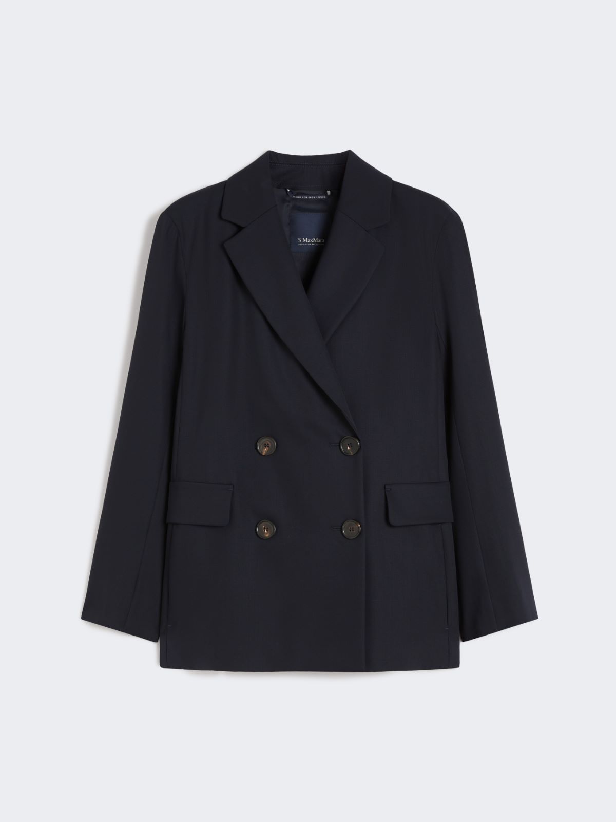 Double-breasted wool crepe blazer - MIDNIGHTBLUE - Max Mara - 8