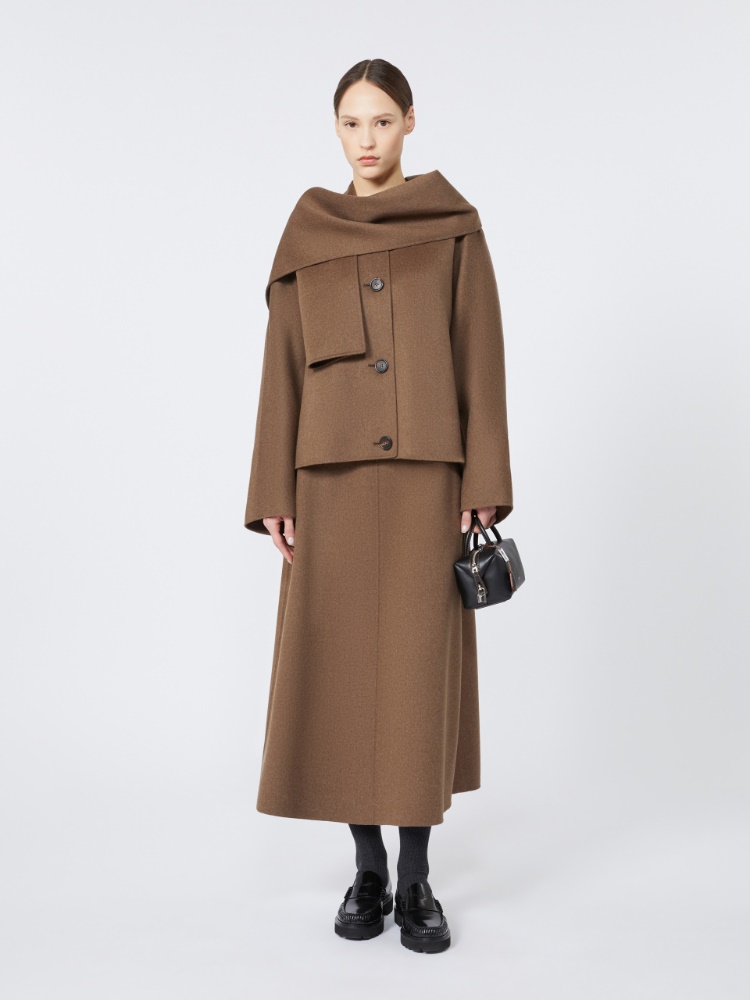 Cropped jacket in double-sided wool - BROWN - Max Mara