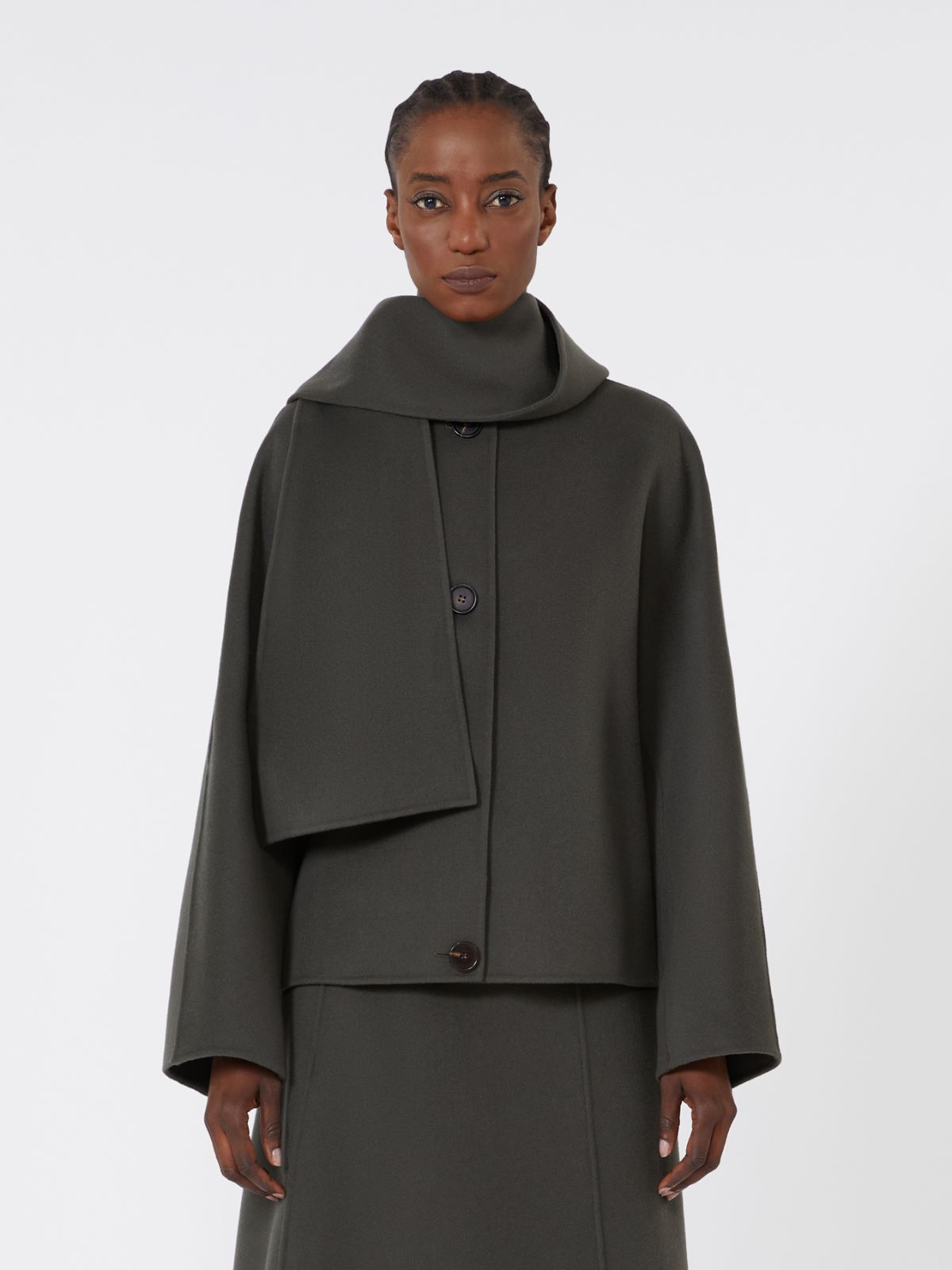Cropped jacket in double-sided wool - GREEN - Max Mara - 2