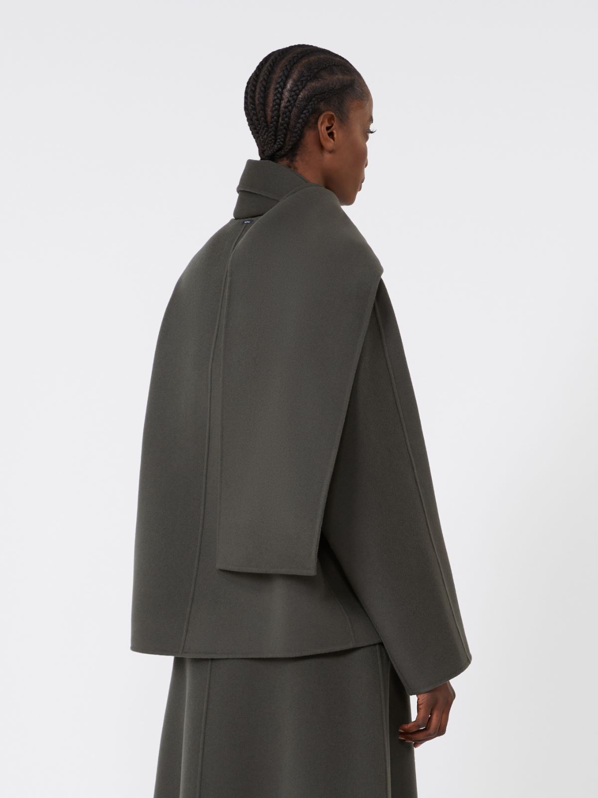 Cropped jacket in double-sided wool - GREEN - Max Mara - 3