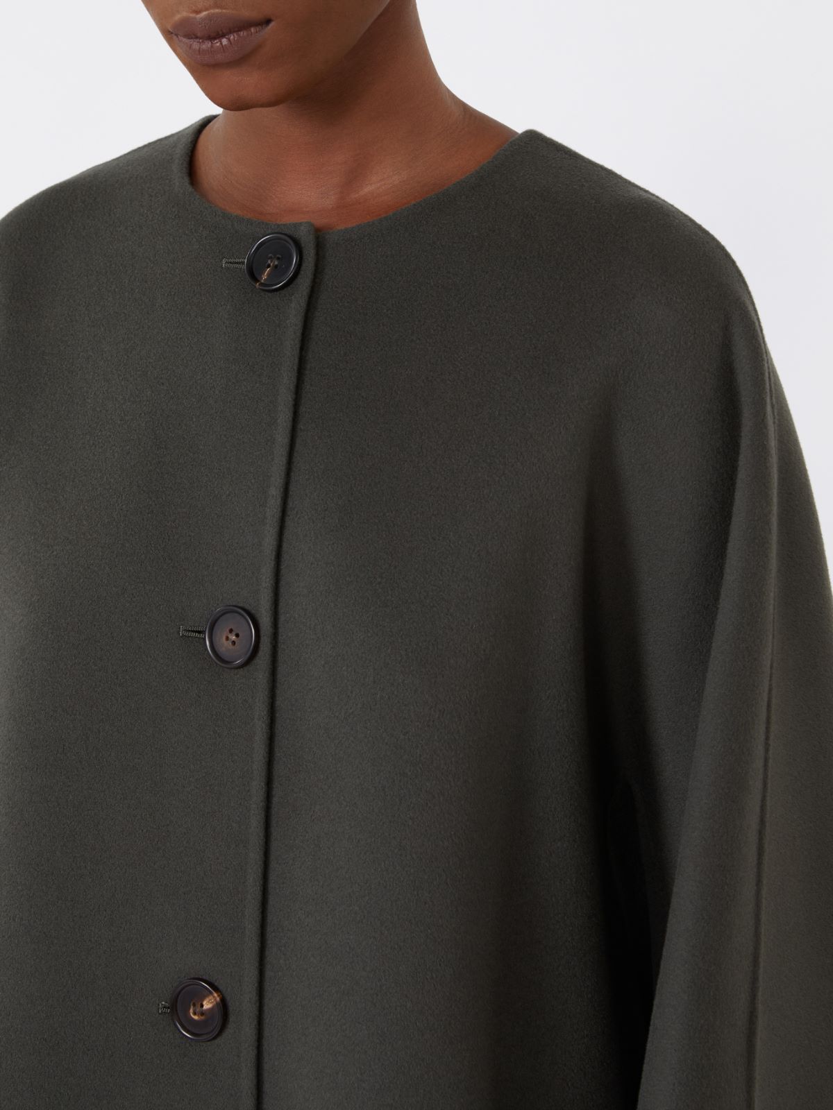 Cropped jacket in double-sided wool - GREEN - Max Mara - 4