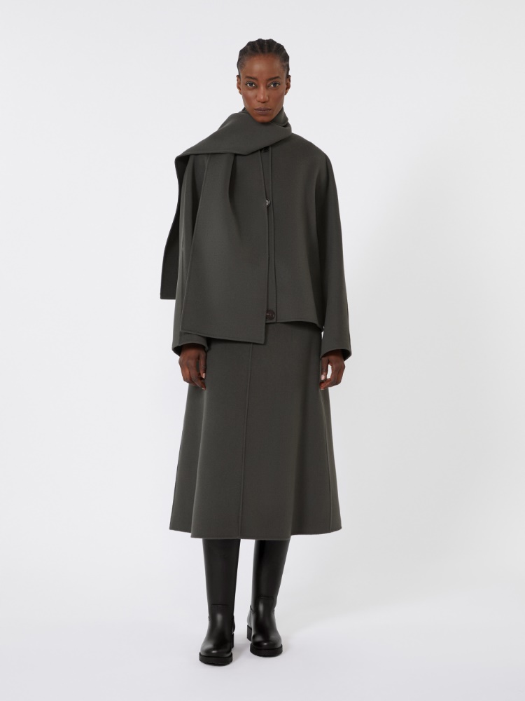Cropped jacket in double-sided wool - GREEN - Max Mara