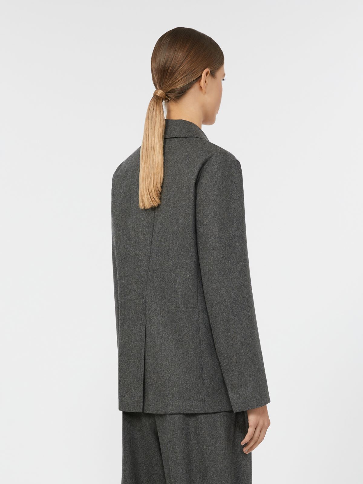 Double-breasted flannel blazer - MEDIUM GREY - Max Mara - 3