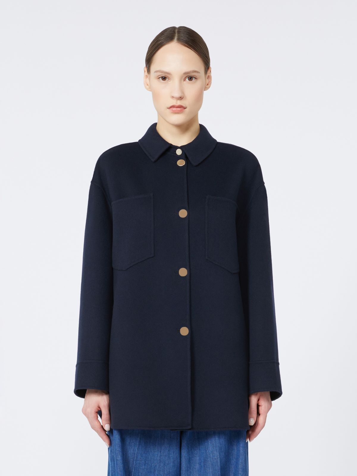 Chemise longue en laine - BLEU - Max Mara - 2