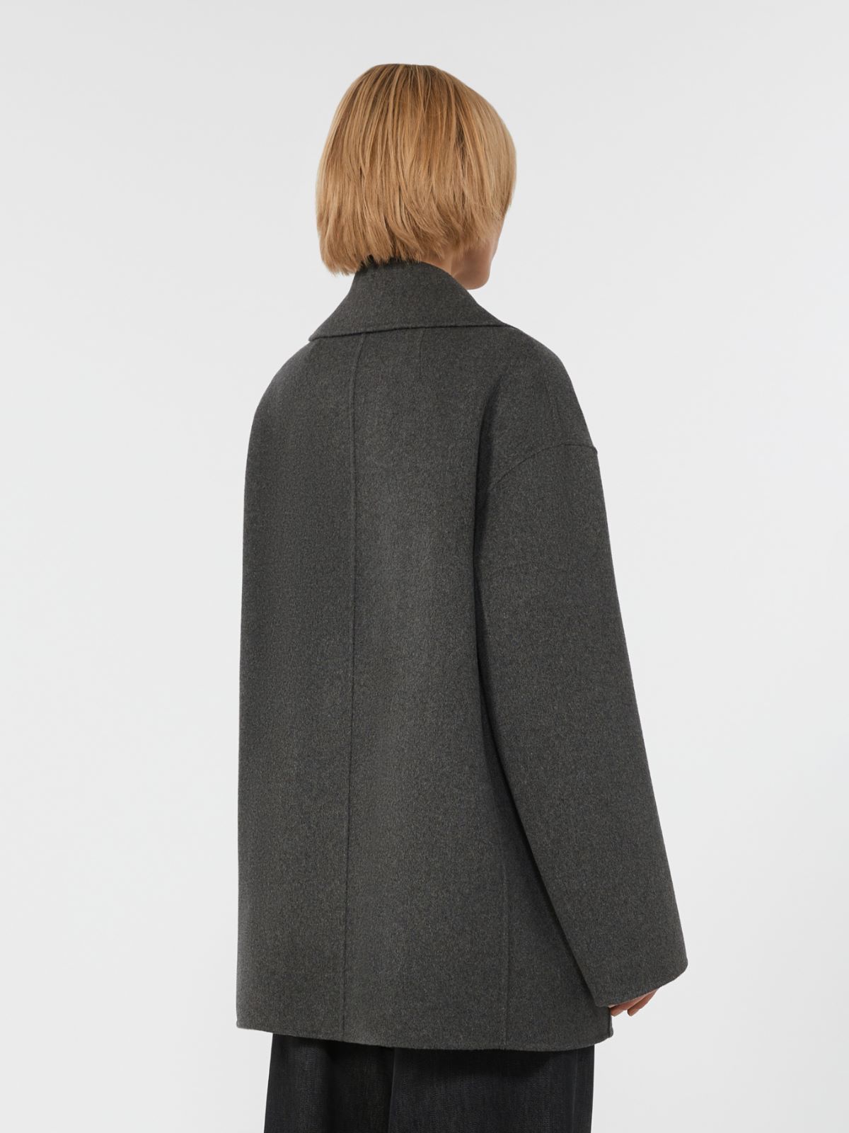 Wool drap double-breasted jacket - DARK GREY - Max Mara - 3