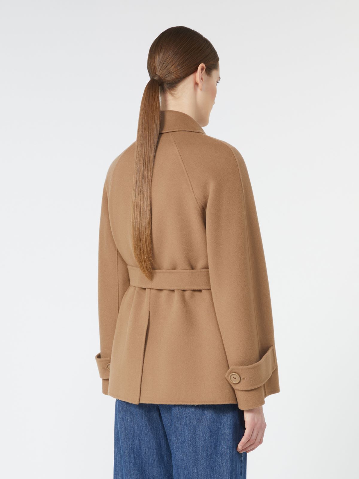 Krótki dwuwarstwowy trencz wełniany - WIELBŁĄDZI - Max Mara - 3