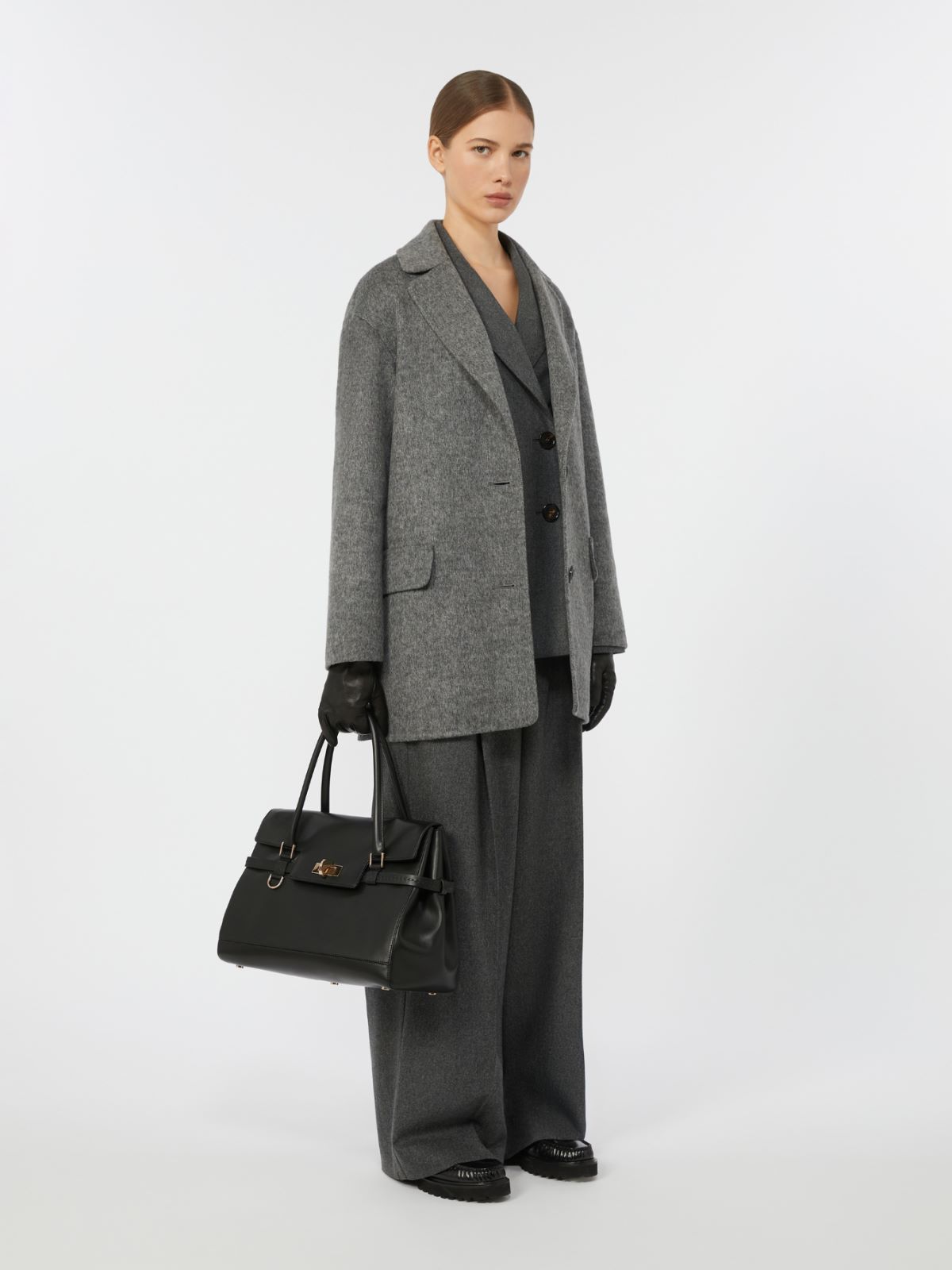 Double-sided wool jacket - MEDIUM GREY - Max Mara