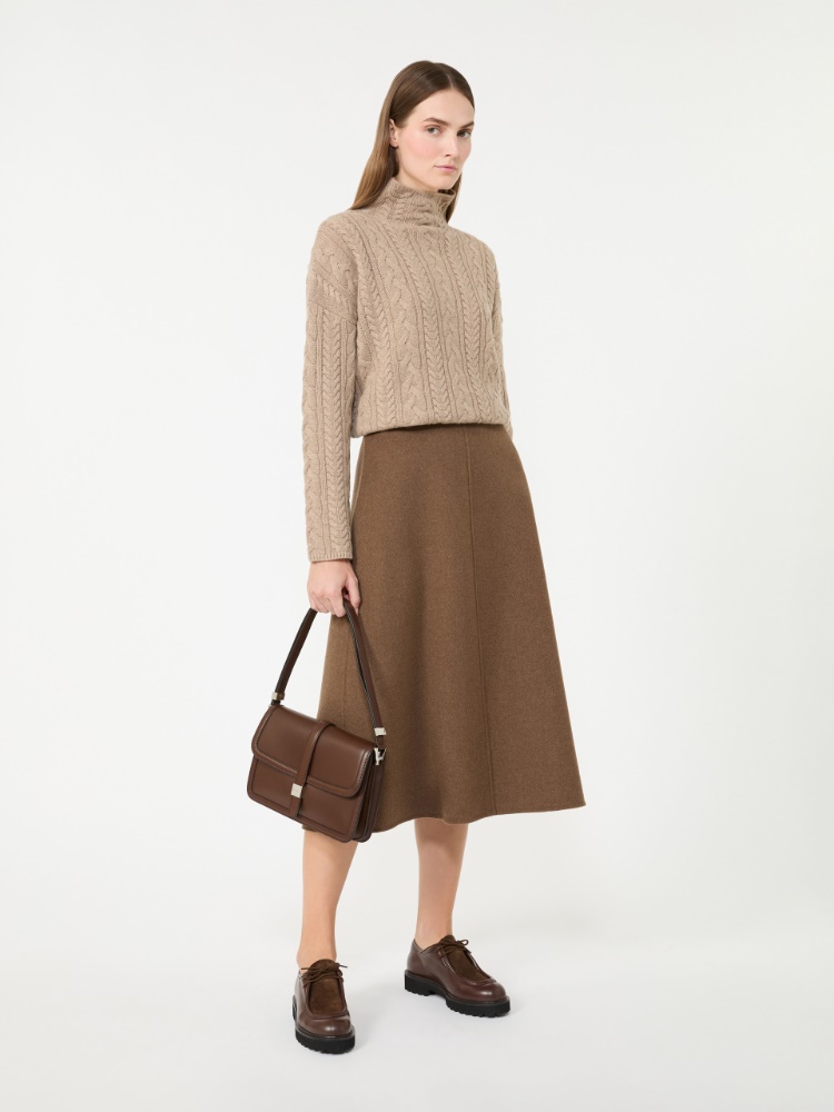Flared wool skirt - BROWN - Max Mara