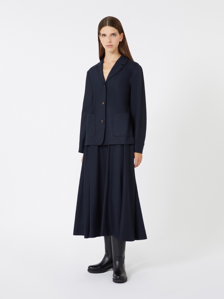 Wool flannel skirt - MIDNIGHTBLUE - Max Mara