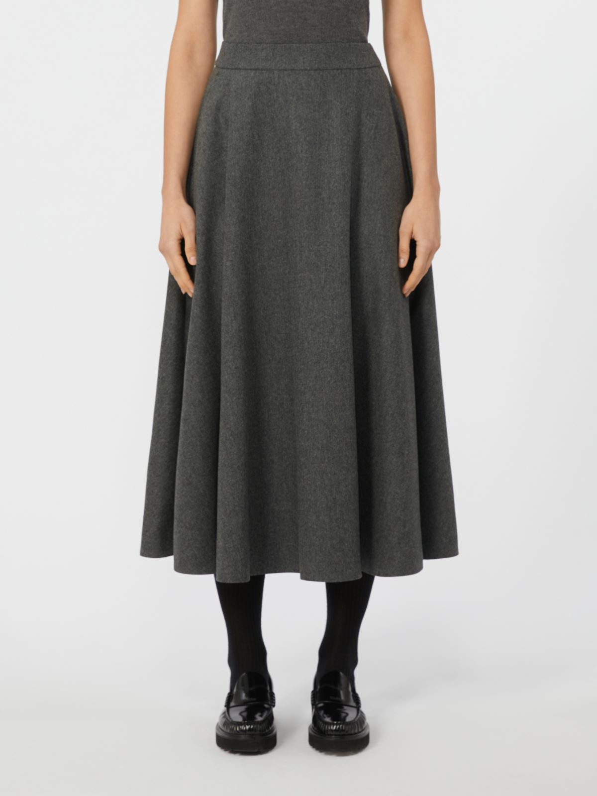 Wool flannel skirt - MEDIUM GREY - Max Mara - 2