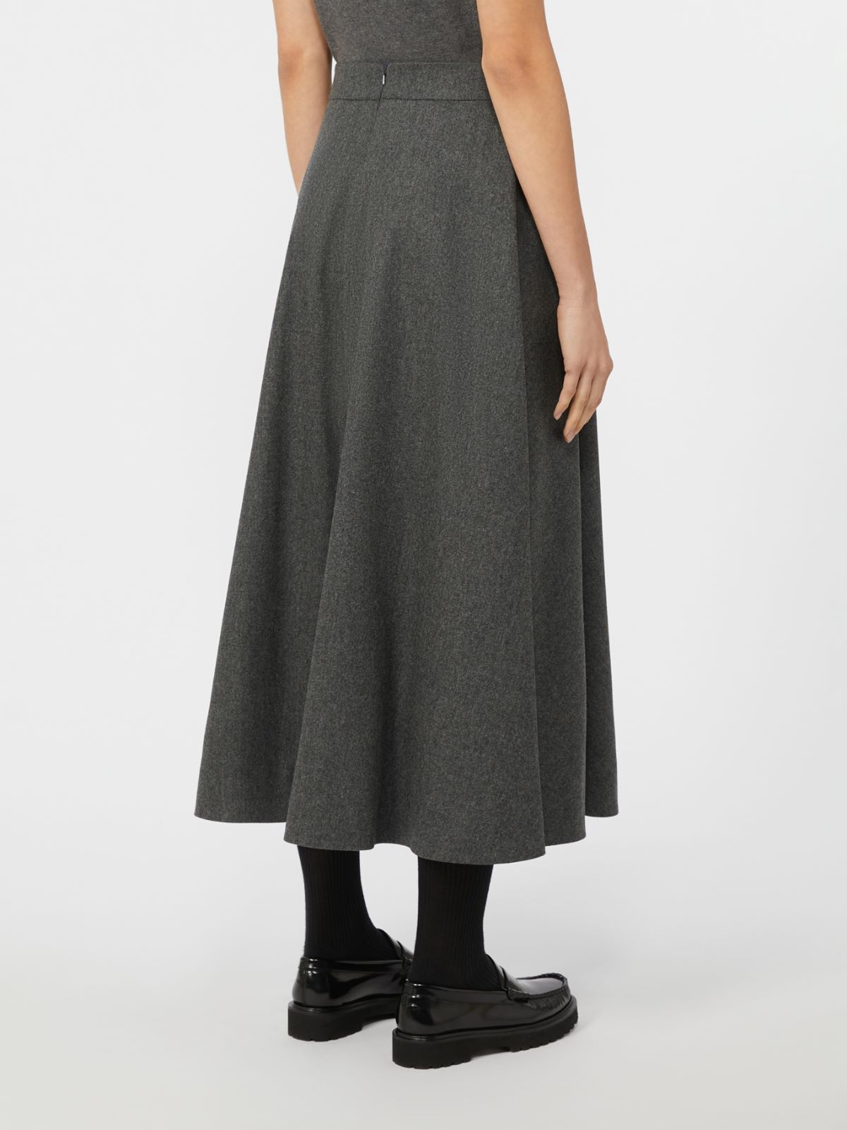 Wool flannel skirt - MEDIUM GREY - Max Mara - 3