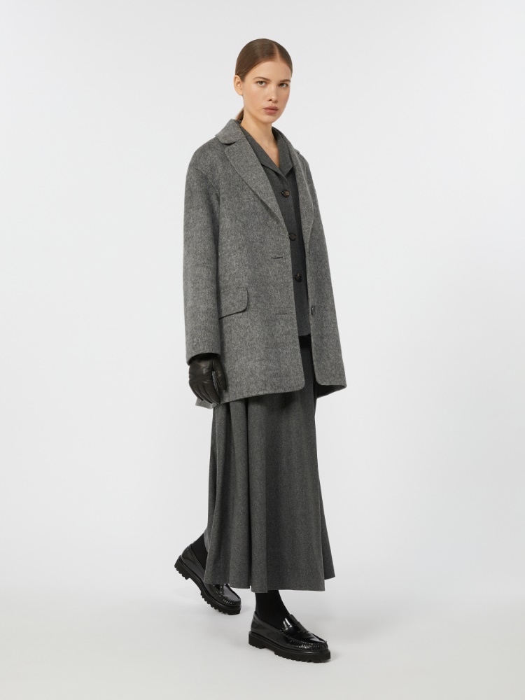 Wool flannel skirt - MEDIUM GREY - Max Mara
