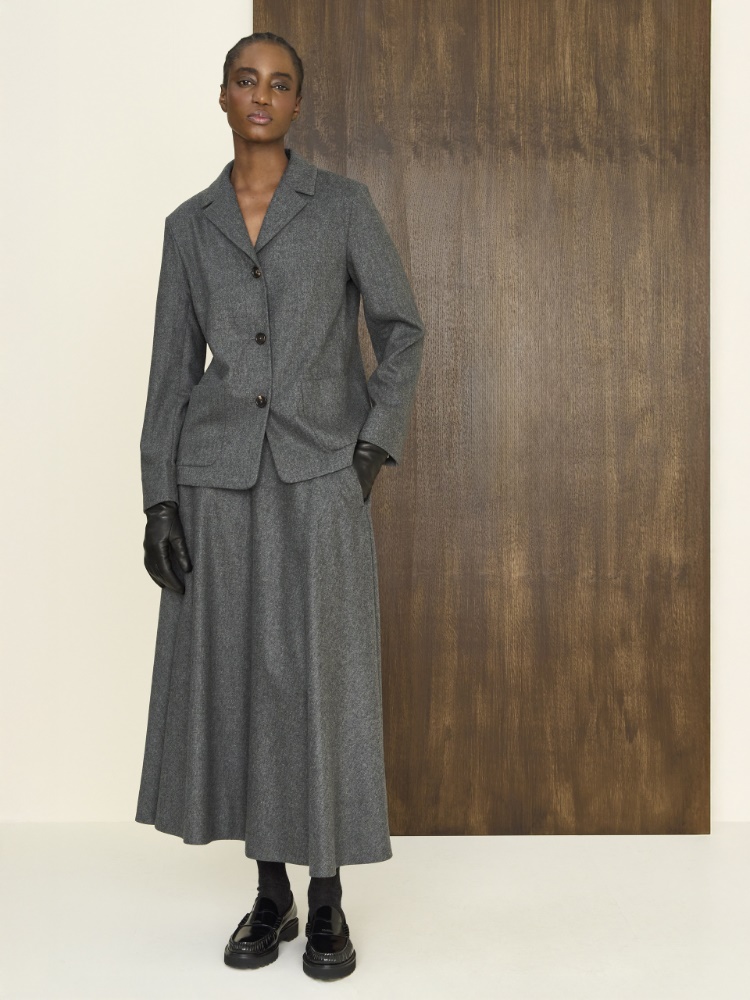 Wool flannel skirt + MEDIUM GREY - Max Mara